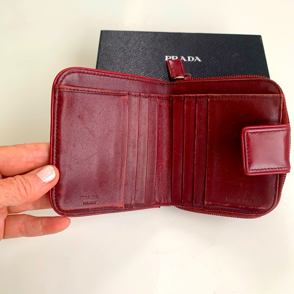 Preloved Authentic Prada Wallet Red - image 3